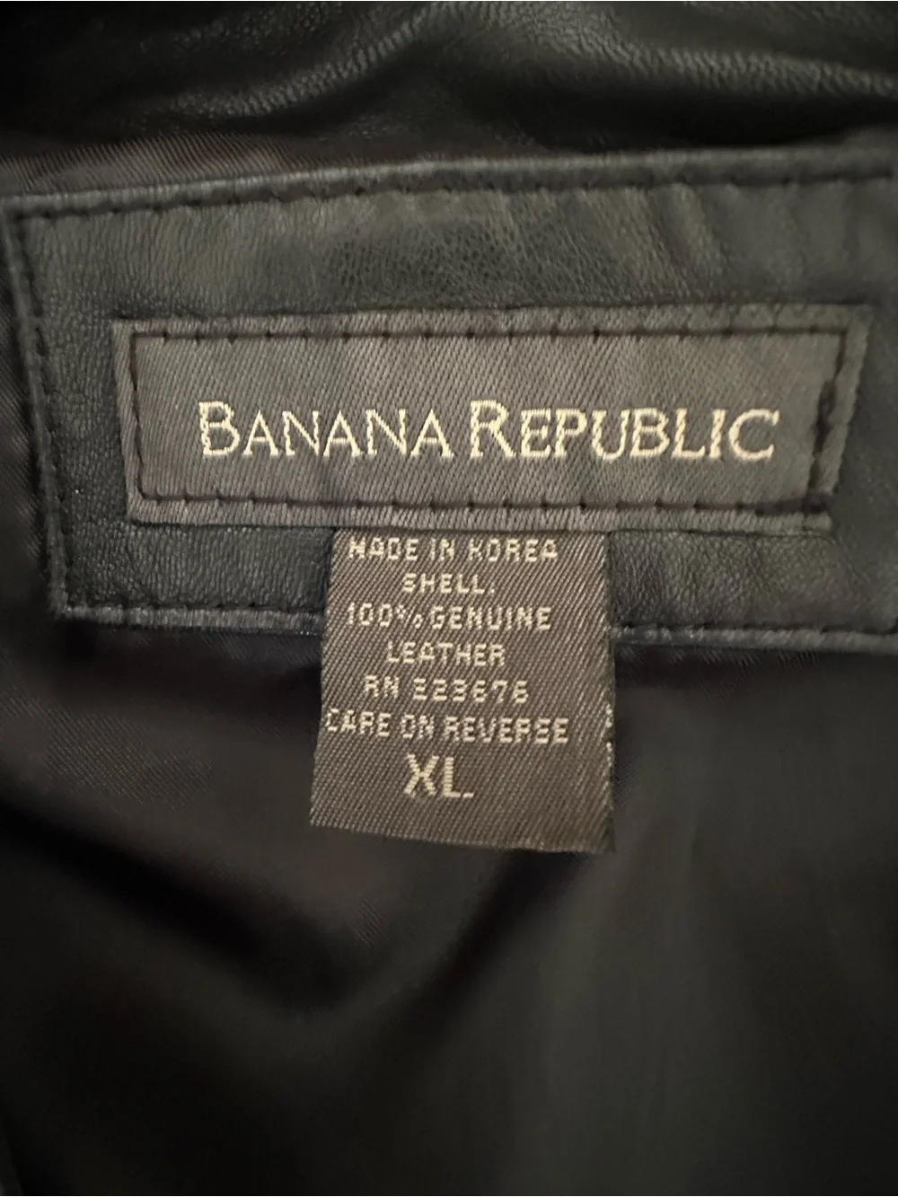 Banana Republic Men’s Black Leather Bomber Jacket